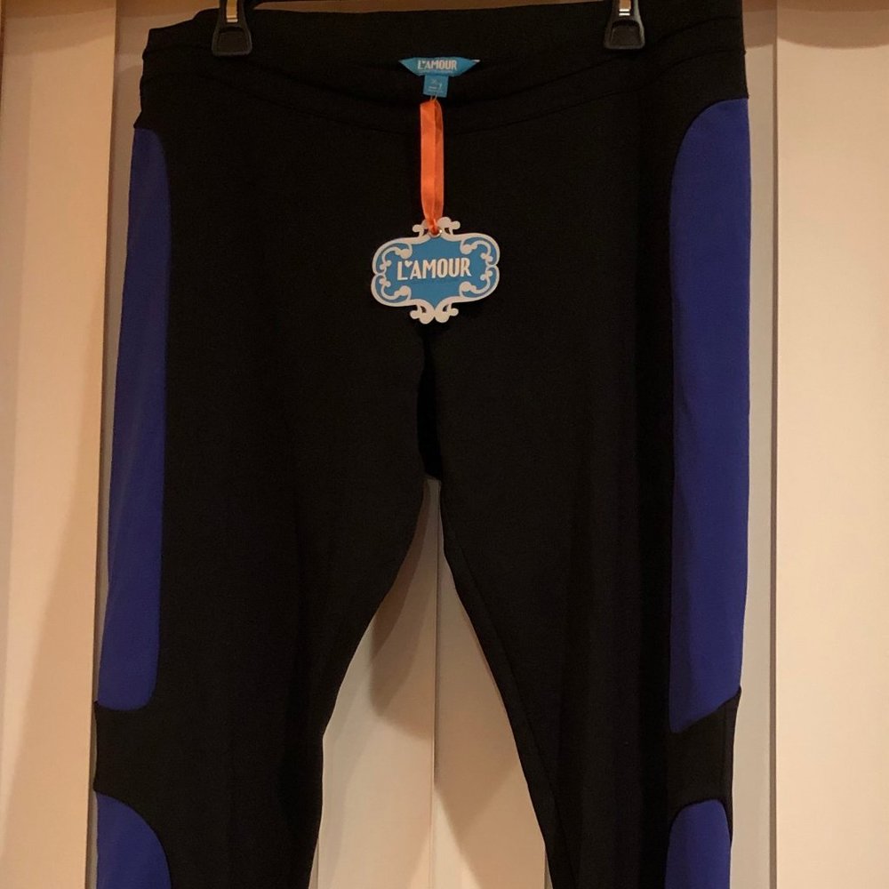 New with tags blue and black women's leggings!